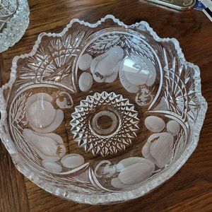 Crystal cut fruit bowl